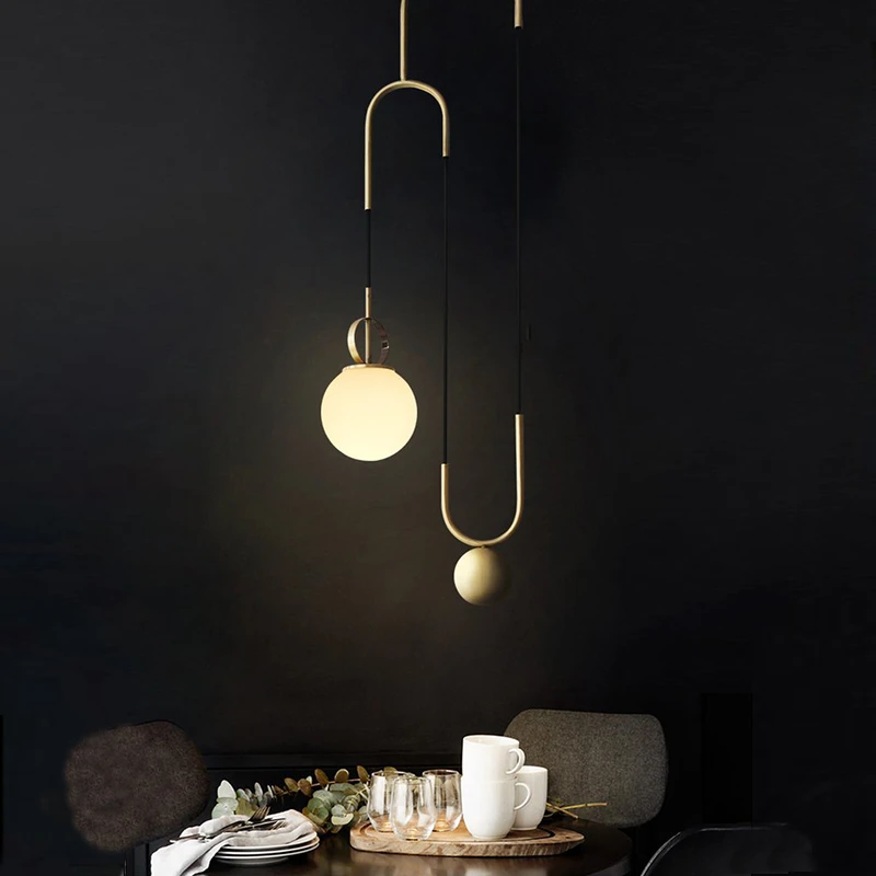 Современный светодиодный подвесной светильник со стеклянным шаром Регулируемая