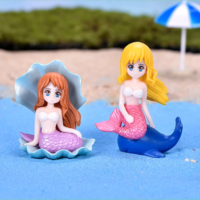 

Mermaid DIY Micro Landscape Aquarium Miniature Figurines Beauty Cake Keys Plastic Ornament Crafts Fairy Garden Princess Decor