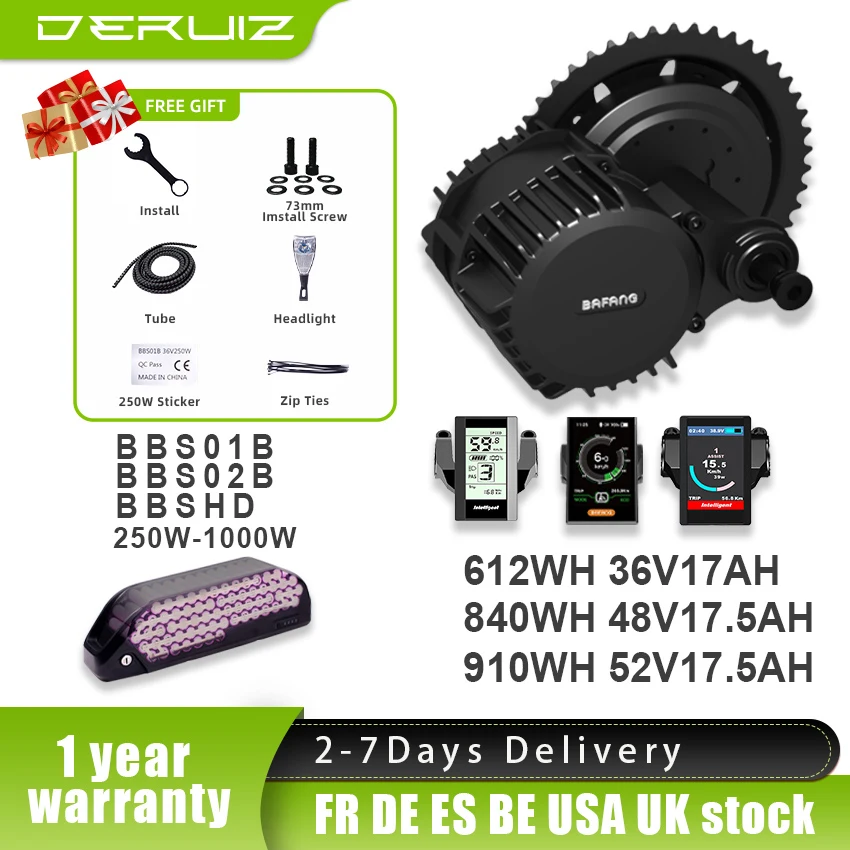 Мотор Bafang BBS01B BBS02B BBS01 BBS02 BBSHD BBS03 250 Вт 500 750 1000 комплект для переоборудования