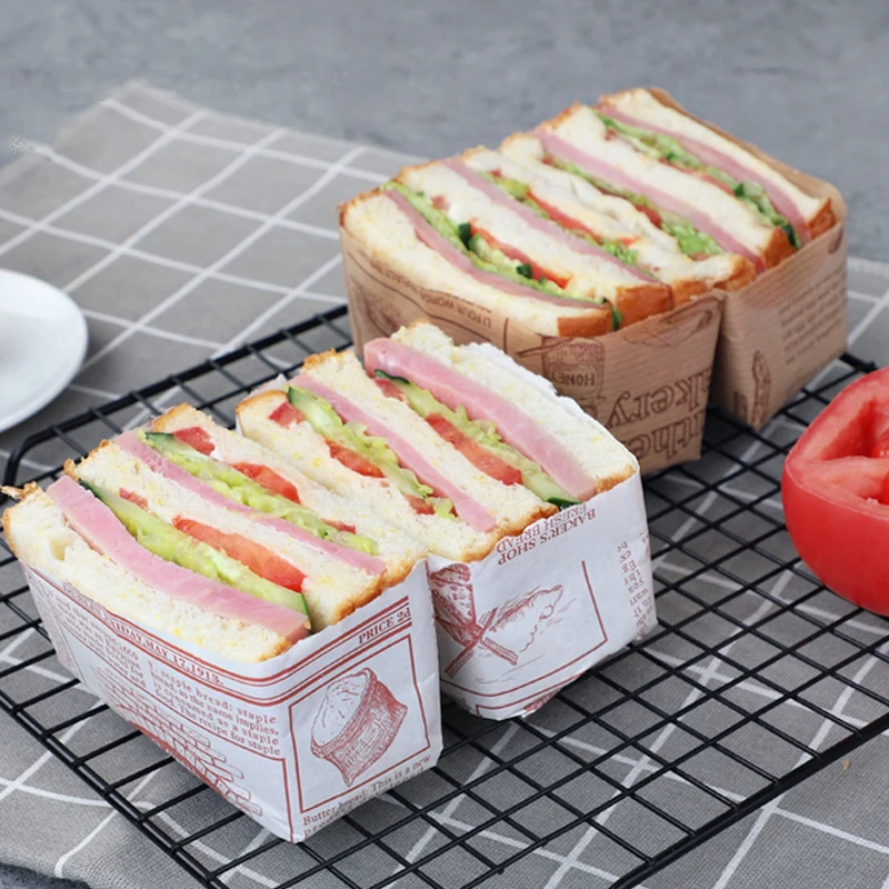 100 шт. воск Бумага для сэндвича продукты упаковки выпечки смазка упаковочная