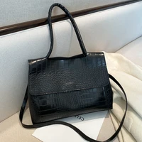 pu leather retro large capacity womans bag fashion trend messenger out of the street texture single shoulder handbag shopper