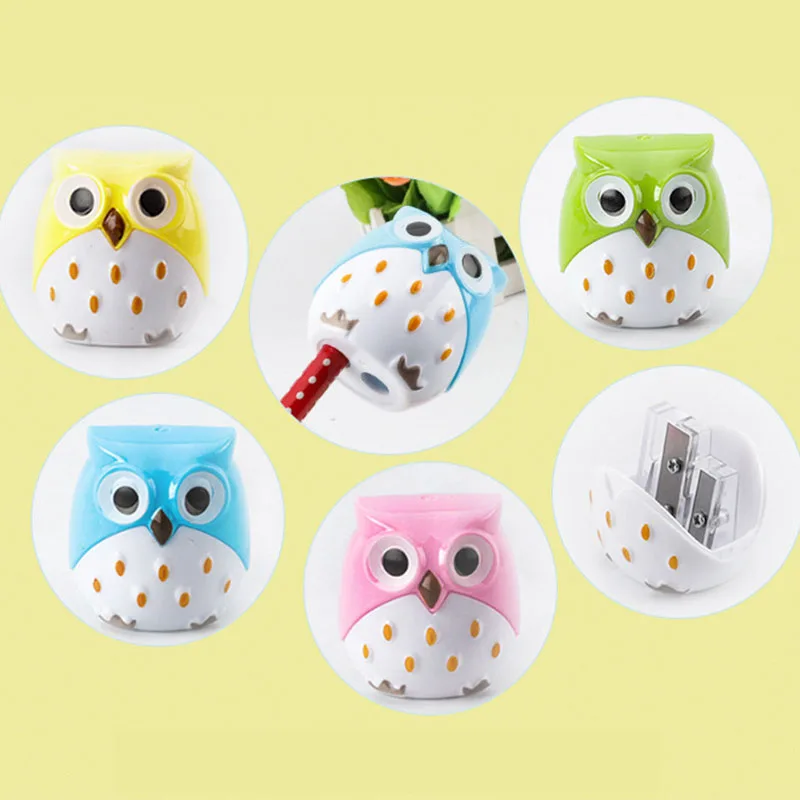 

Cute Kawaii Owl Automatic Pencil Sharpener Lovely Plastic Creative Stationery Gifts For Kids School Supplies Student