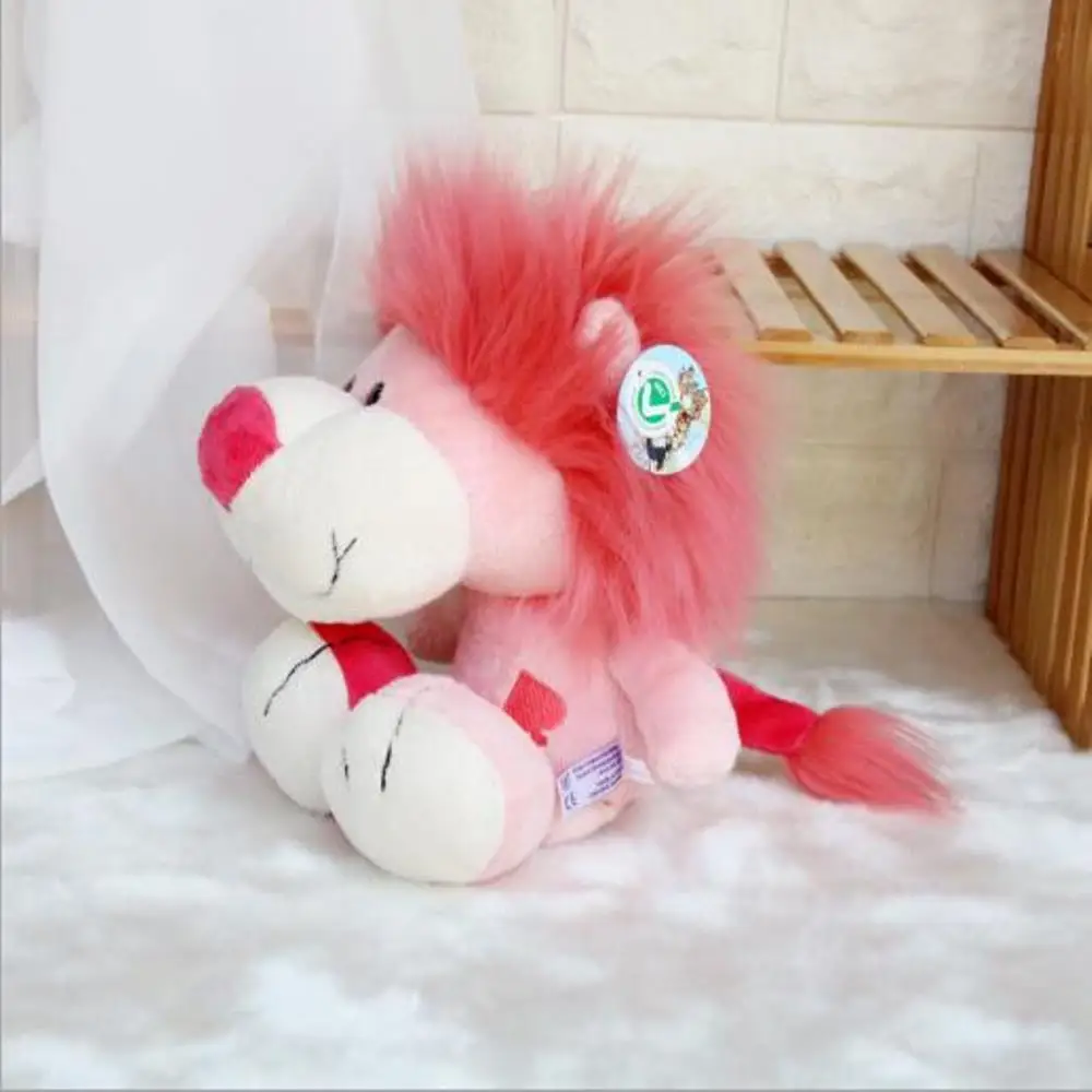 Новый розовый игральных карт и рисунком льва собака слон кролик плюшевые игрушки