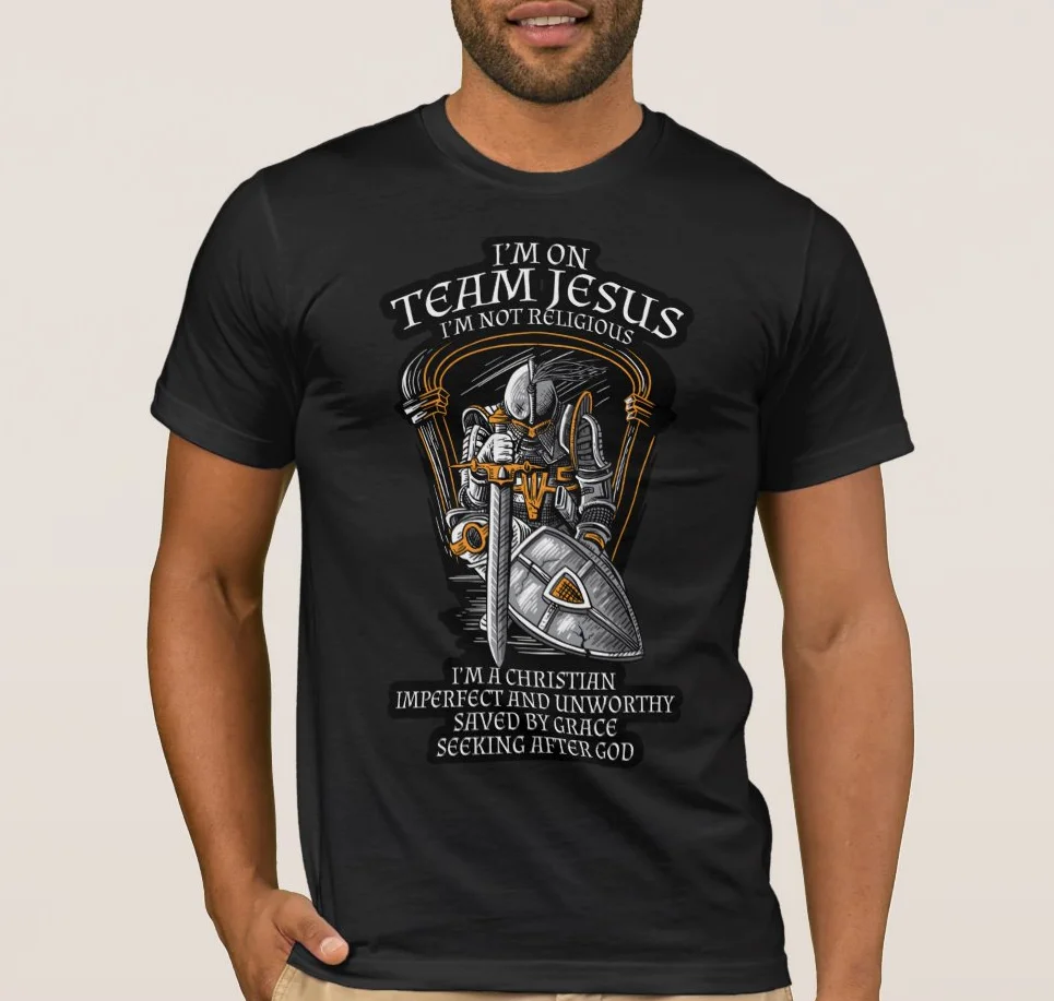 

I'm on Team Jesus I'm Not Religious. Knight Templar Crusader T-Shirt. Summer Cotton O-Neck Short Sleeve Mens T Shirt New S-3XL