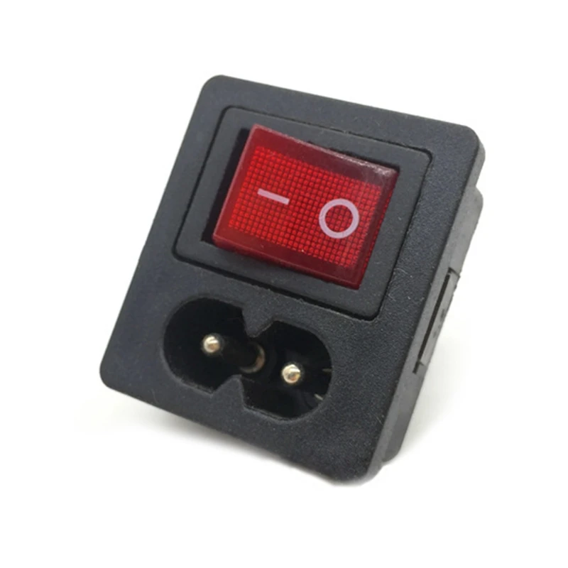 10 шт. IEC320 C8 Мощность шнур входной разъем сосуд ВКЛ ВЫКЛ светильник Кулисный