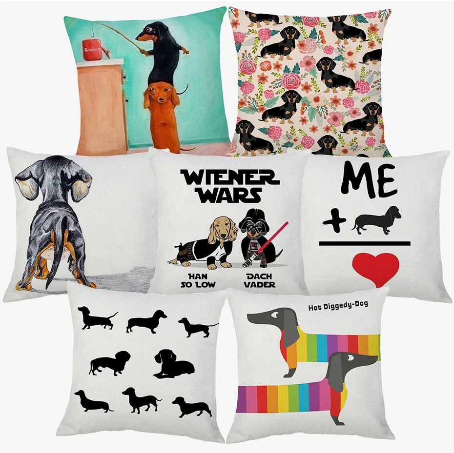 Наволочка для подушки Wiener Wars Dachshunds декоративная детская наволочка собаки