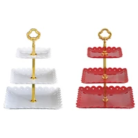 2x fruit tray 3 layer entrepreneurial cake rack wedding cake tray snack nut candy tray 3 layer fruit tray red white