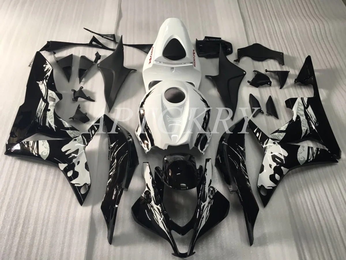 

4 подарка, новый комплект обтекателей для мотоцикла из АБС-пластика, подходит для Honda CBR600RR F5 2007 2008 600RR, кузов белого и черного цвета на заказ
