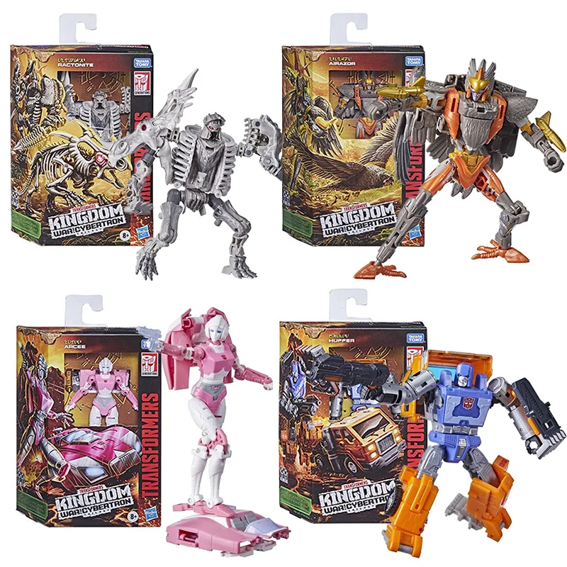 Transformers Toys Generations War for Cybertron: Kingdom Deluxe Class Air Razor Huffer Arcee Ractonite Action Figure Model Toy