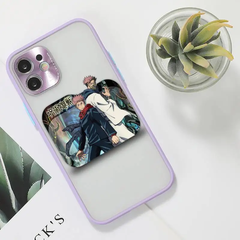 

Jujutsu Kaisen Phone Case purple matte transparent For iPhone 7 8 x xs xr 11 12 pro plus max mini Clear Funda