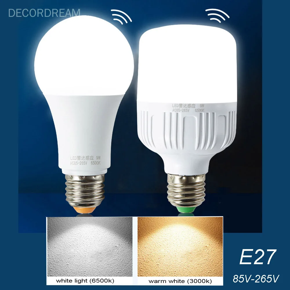 

Лампа светодиодная индуксветодиодный с датчиком движения тела, Е27, 85-265 в