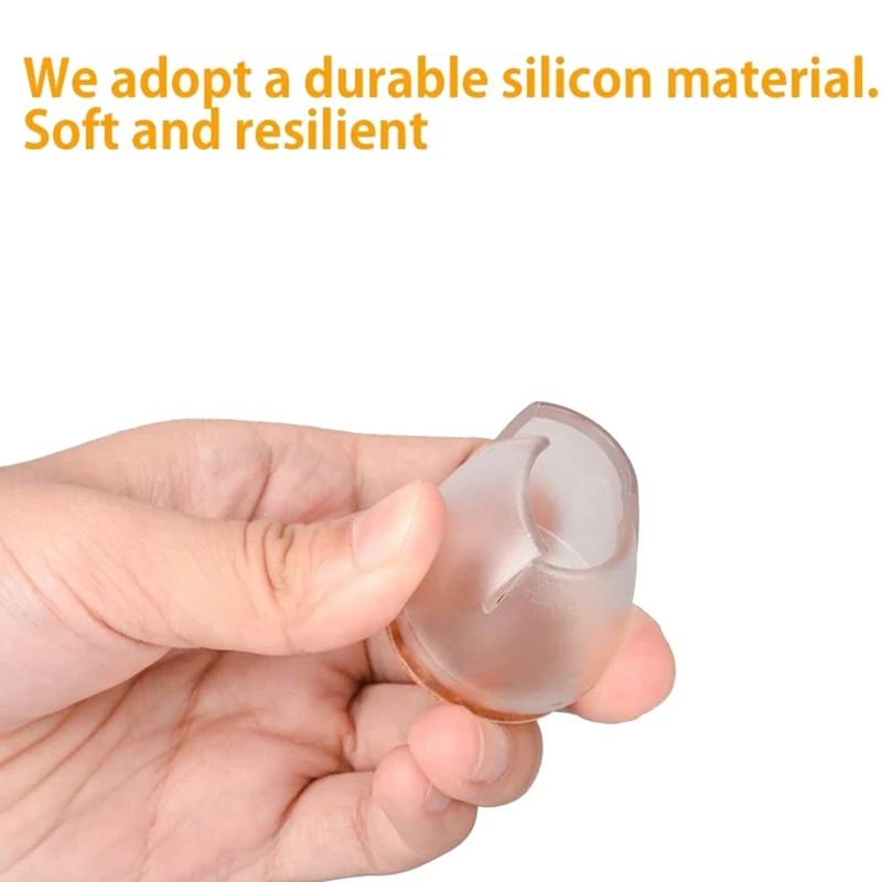 

Transparent Silicone Round Furniture Table Chair Leg Caps Floor Protectors Caps,with Felt Pads,Fit 0.99-1.14 In,40 Pack