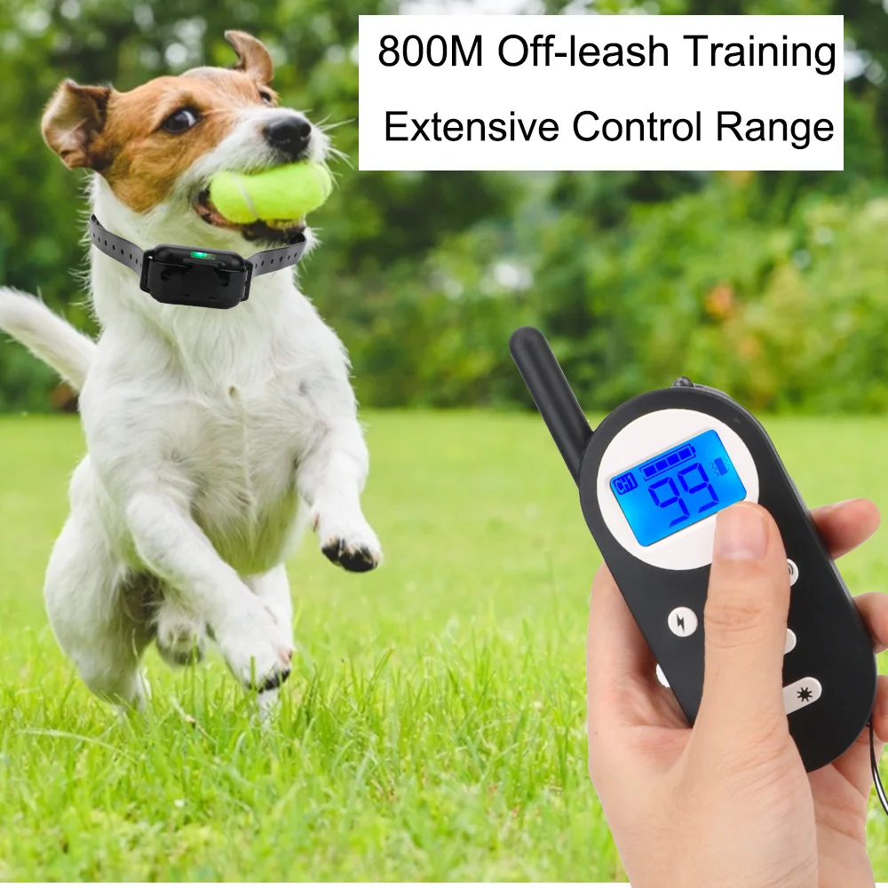 

Электрический водонепроницаемый ошейник для дрессировки собак с ЖК-дисплеем и статическим звуковым сигналом и дистанционным управлением, ...