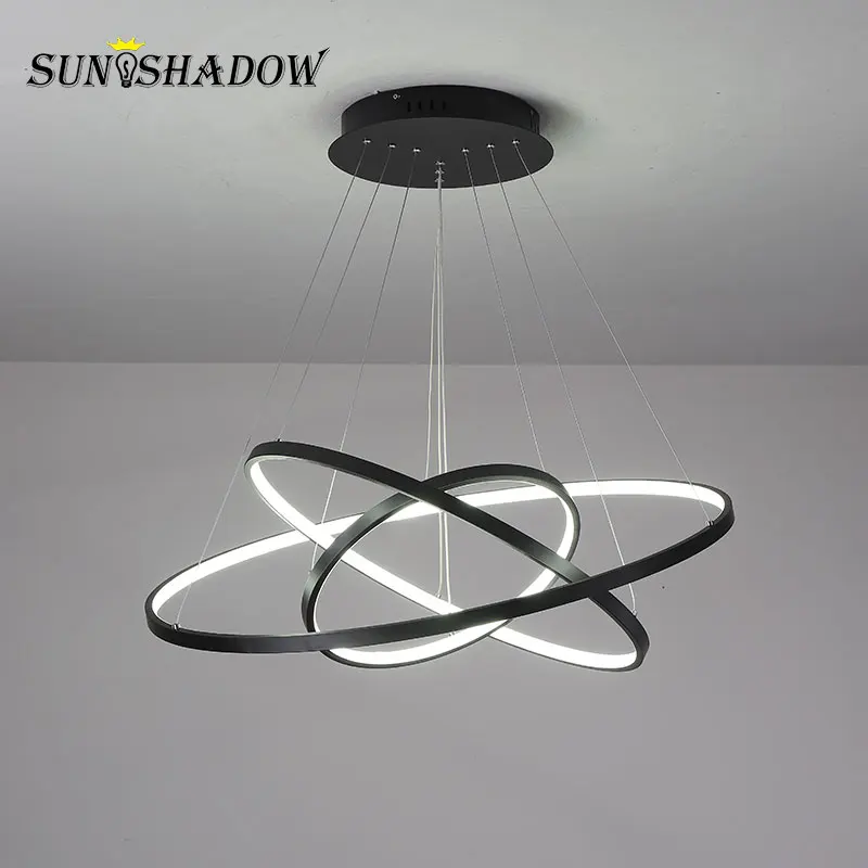 Светодиодные люстры современные светильники черно-белого цвета для дома