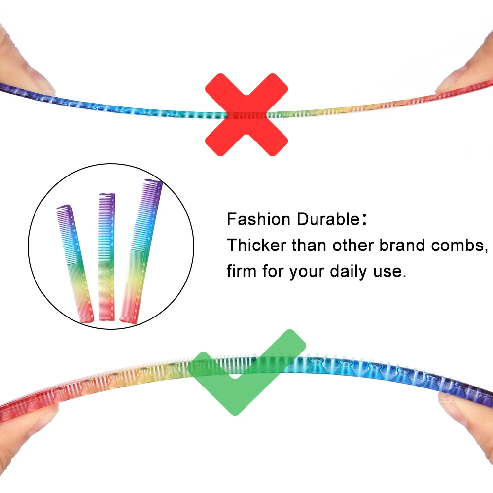 Парикмахерские аксессуары набор для ухода за волосами Радужная расческа три