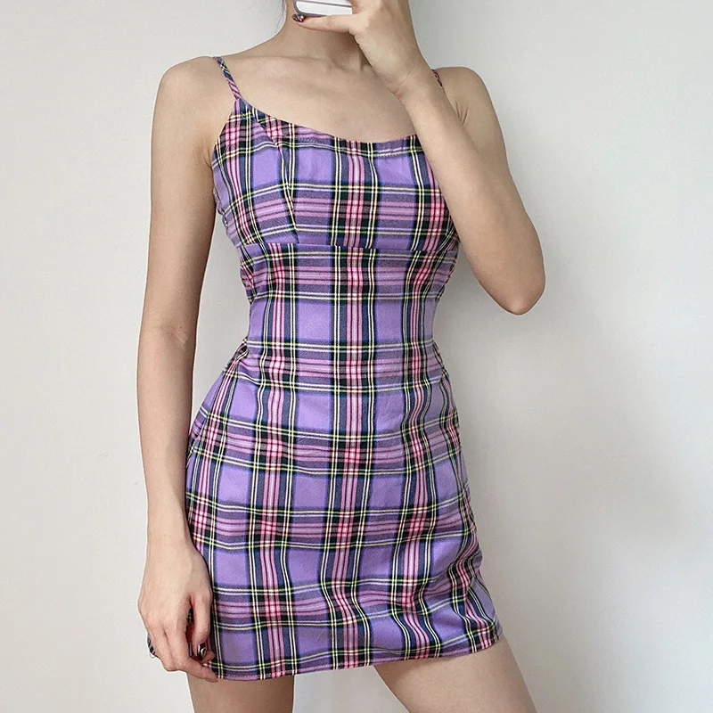 Сарафан женский летний в клетку трапециевидный силуэт размера плюс | Женская