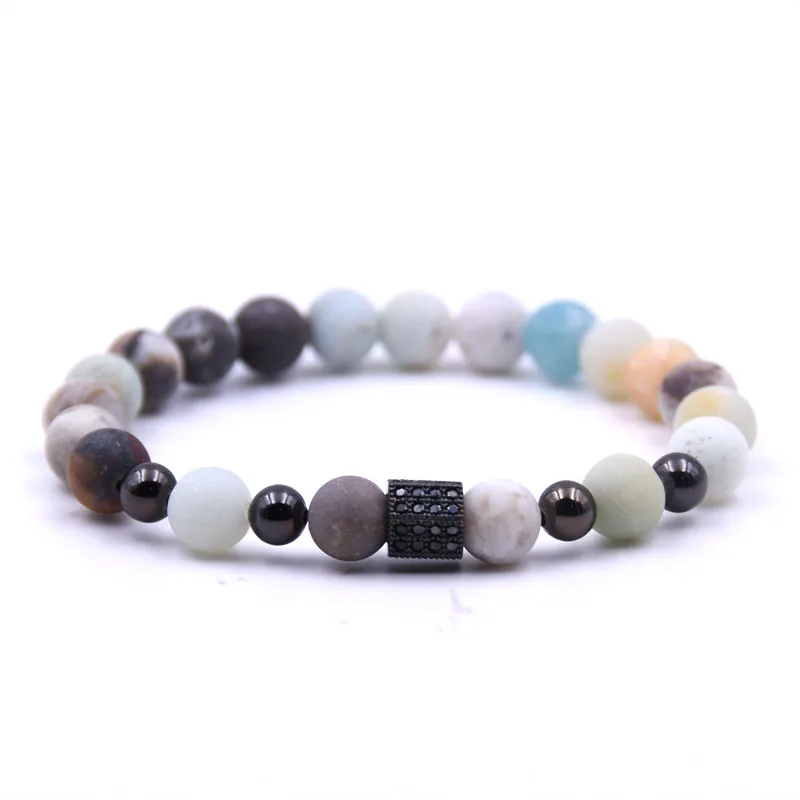 HYHONEY матовый Амазонит браслеты из натурального камня для женщин с микрозакрепкой