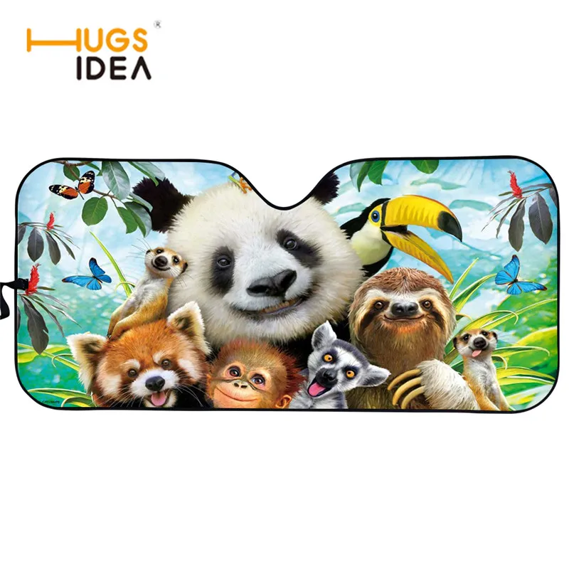 

Funny Style Automobile Windshield Sunshade Cute Animal Photos 3D Print Car Foldable Visor UV Protect Heat Reflector Sun Shade