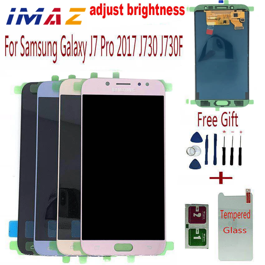 IMAZ Отрегулируйте яркость 5,5 дюйма для Samsung Galaxy J7 Pro 2017 J730 J730F J730G J7 2018, ЖК-дисплей, сенсорный экран, дигитайзер в сборе