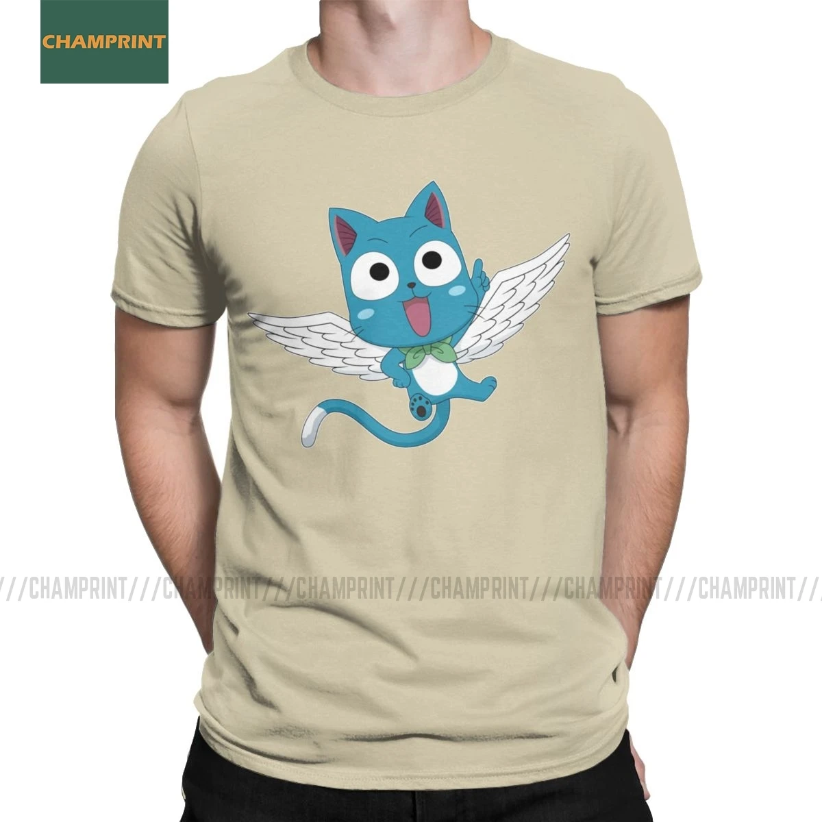 Мужские футболки с надписью Happy Fairy Tail винтажная хлопковая футболка короткими