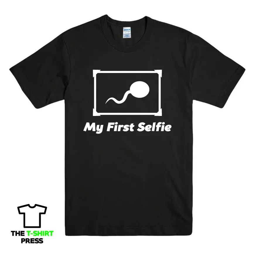 MY FIRST SELFIE печатные мужские футболки Смешной Лозунг фото # для взрослых HUMOUR TEE