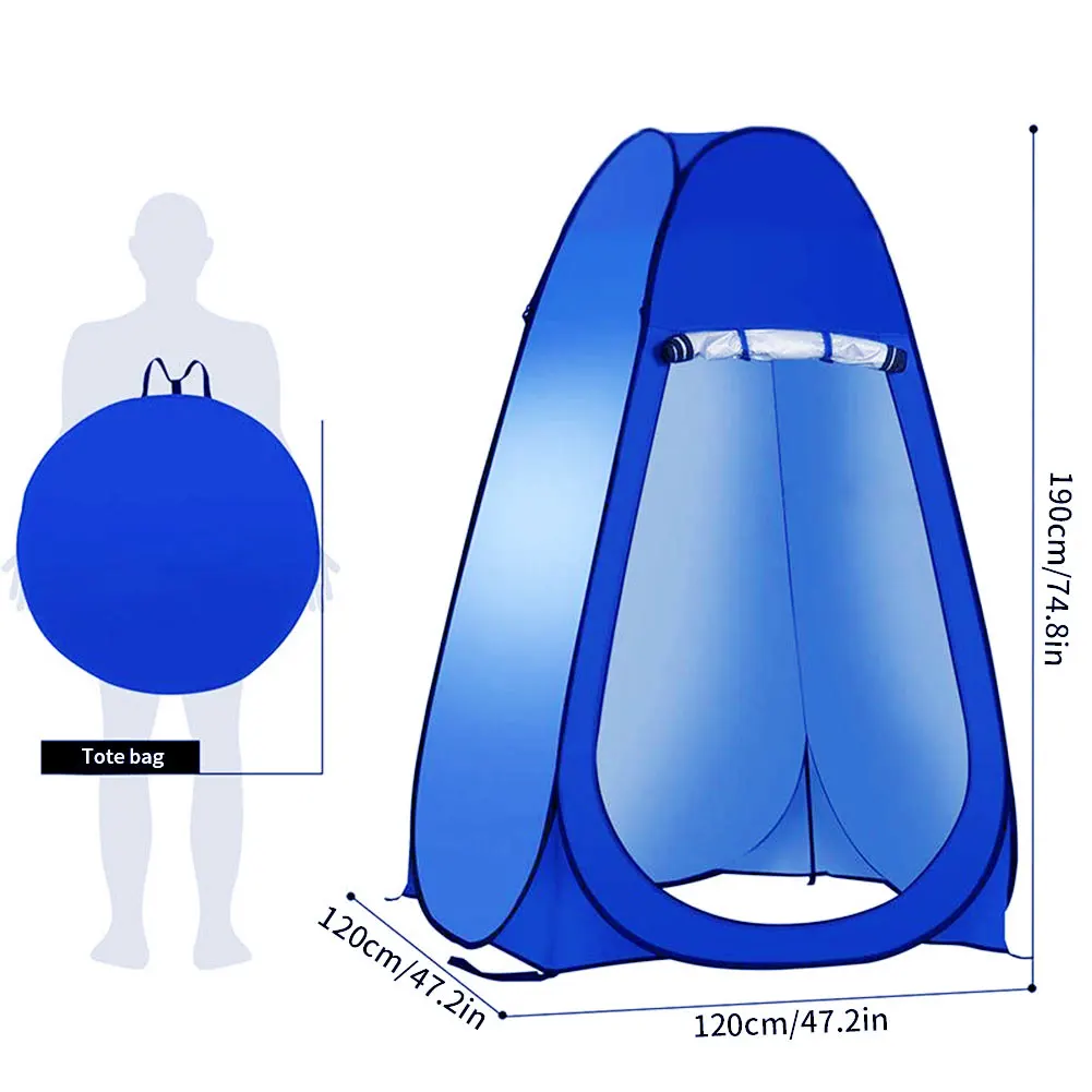 

Portable Privacy Shower Toilet Camping Pop Up Tent Camouflage Anti UV function Outdoor Dressing Tent photography Tent Blue