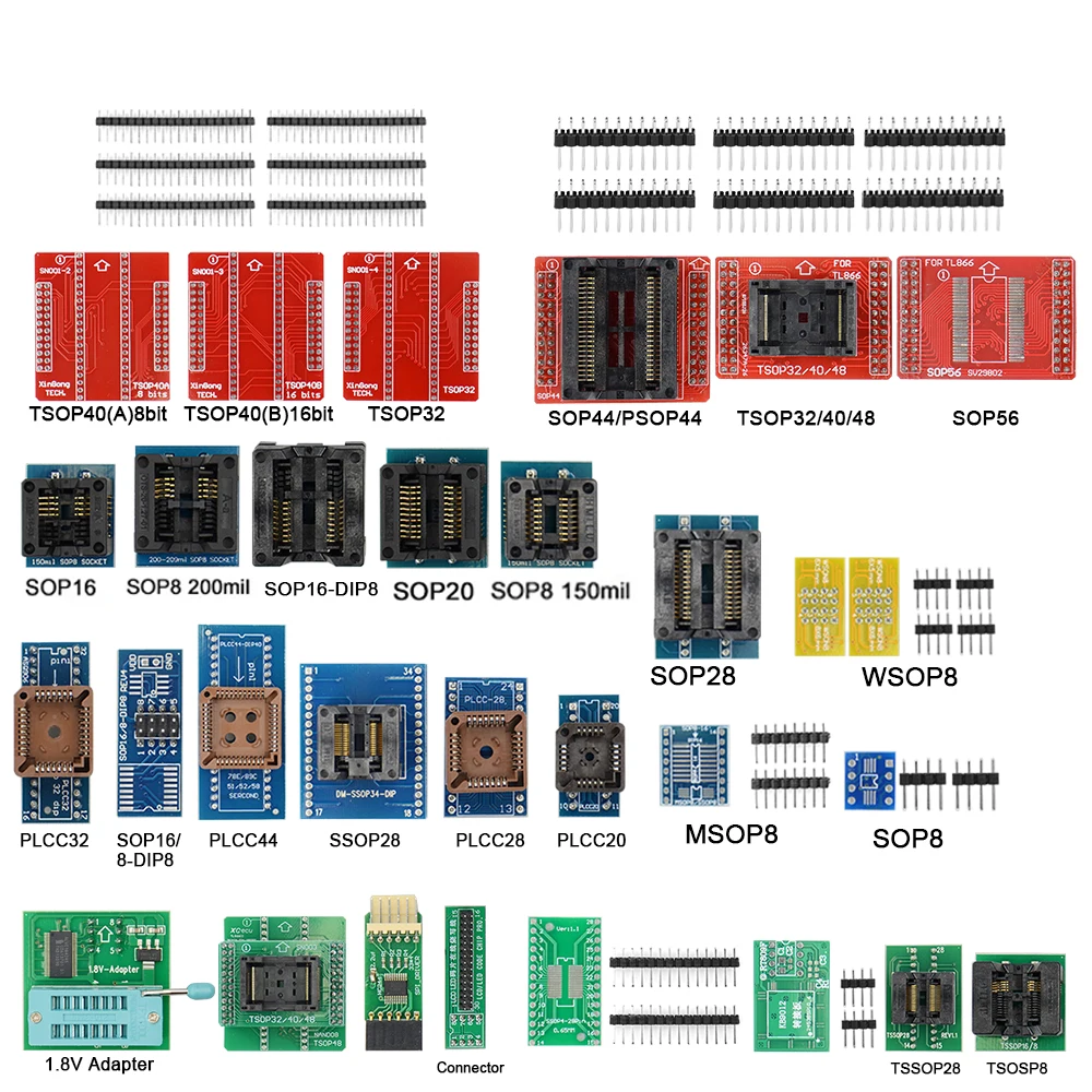 Программатор minipro V10.55 TL866II Plus с полными адаптерами ECU лучше чем TL866CS/TL866A 2021