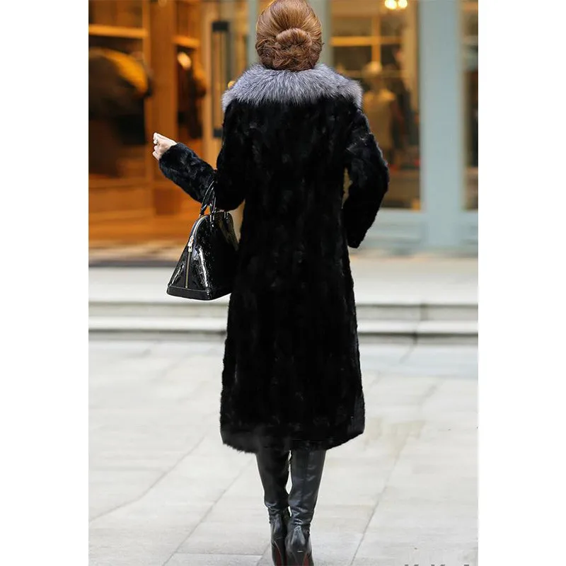 Винтажное пальто из искусственного меха 2019 Женское средней длины пикантная