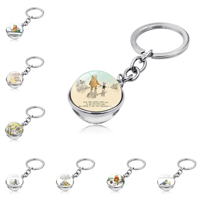 Брелок в стиле Харадзюку ювелирные изделия с серебряным рисунком медведя и