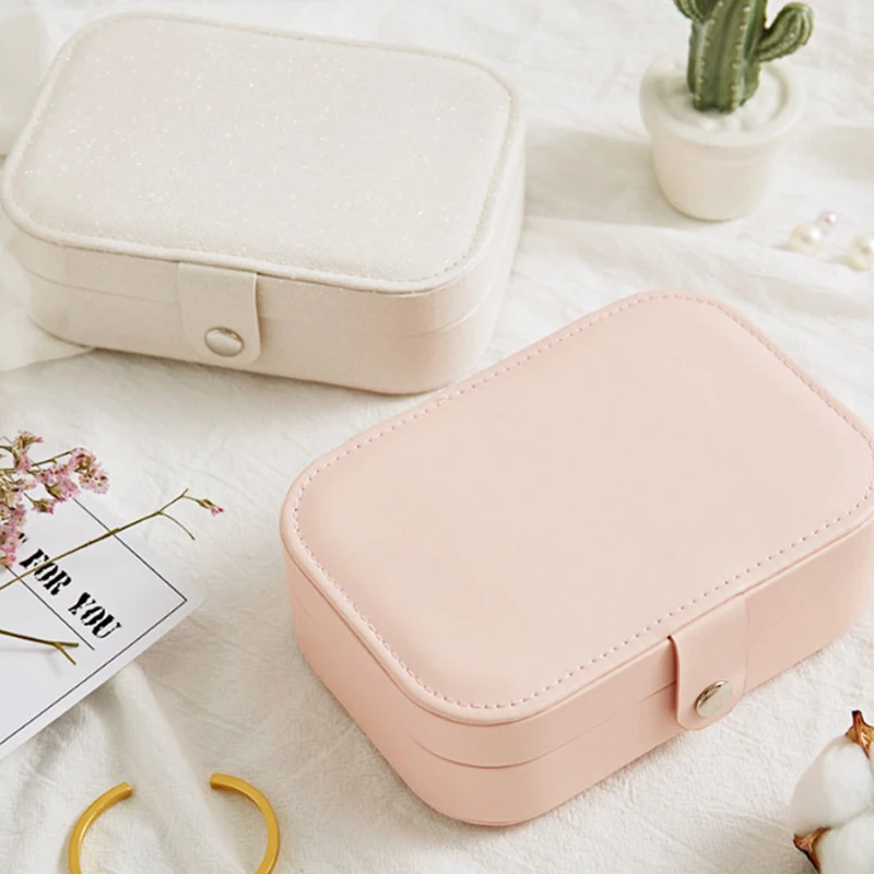 Искусственная кожа бархат коробка для хранения ювелирных изделий серьги