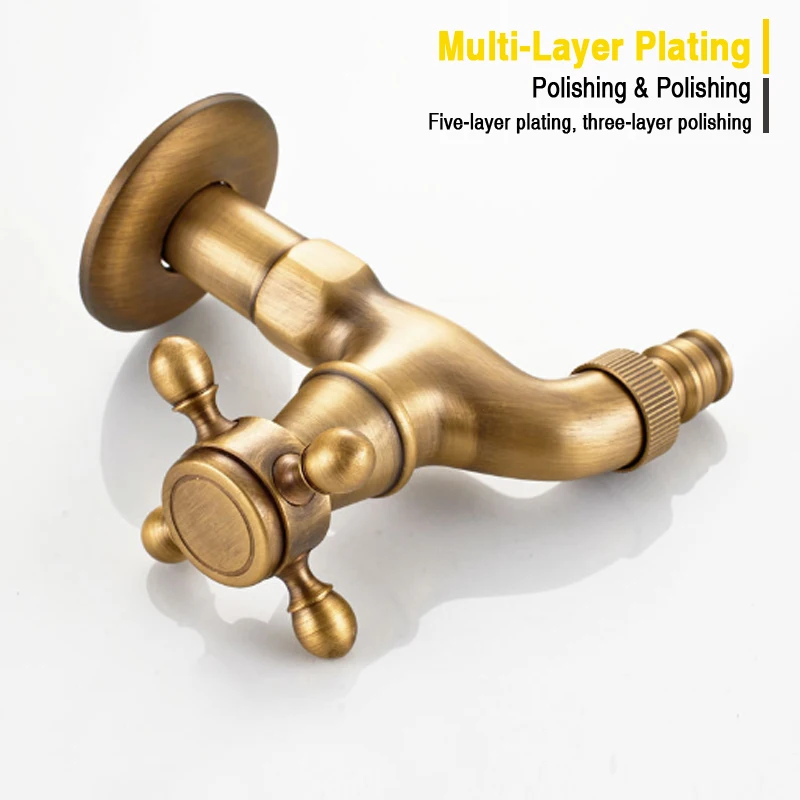 Античный смеситель для стиральной машины настенный кран из бронзы и латуни