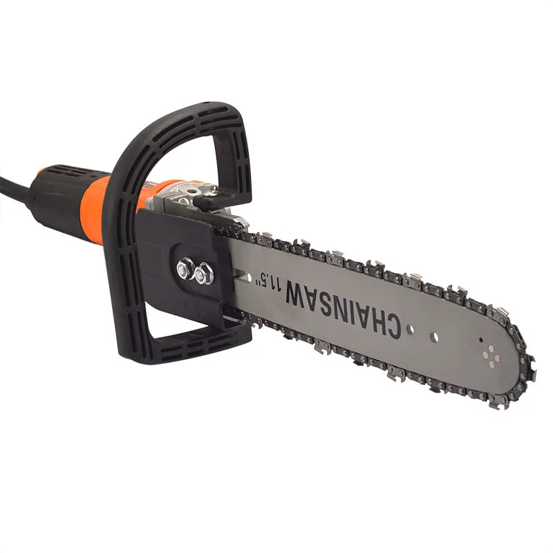 

220V 800W Adjustable Electric Change Angle Grinder + 11.5 inch Chainsaw Bracket Garden Woodworking Cutting Electric Saw Parts