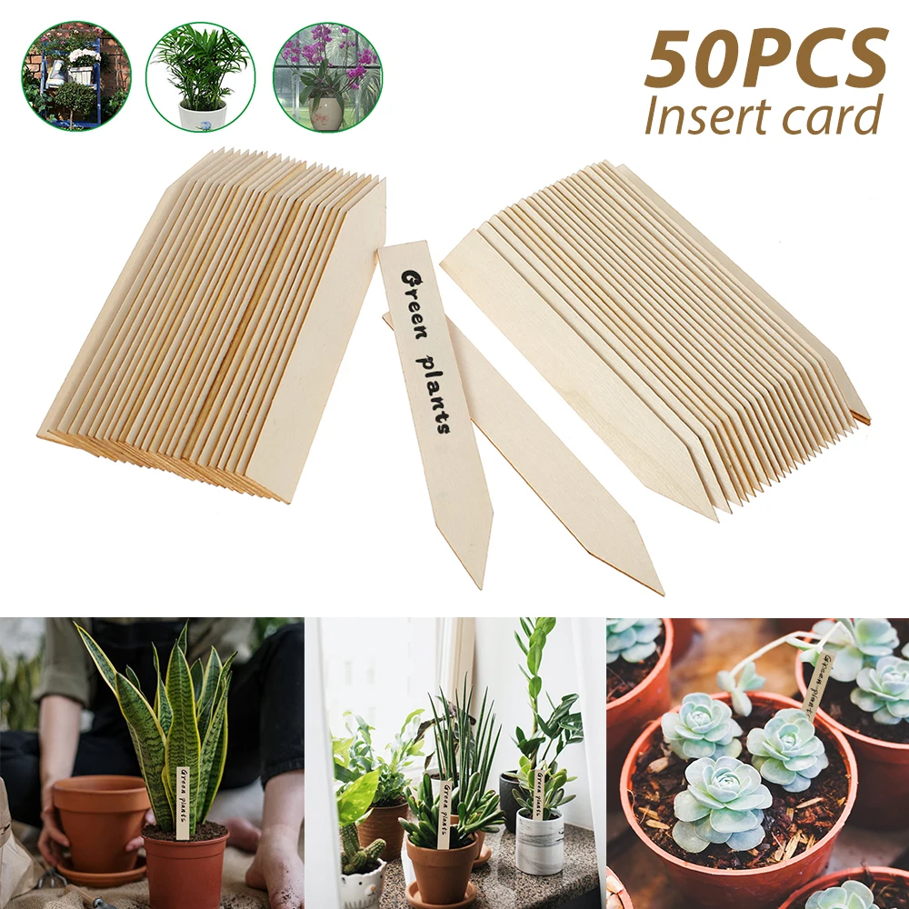 

50PCS Plant Seedling Stake Labels Garden Wooden Markers Herb Flower Pots Seed Vegetable Herb Sign Gardening Name Nursery Tags