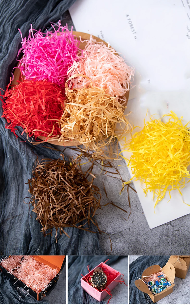 100 г Raffia джутовая Свадебная вечеринка измельченный рифленый бумага конфетти Подарочная Упаковка конфет Материал Филлер для подарочной упаковки украшения для дня рождения
