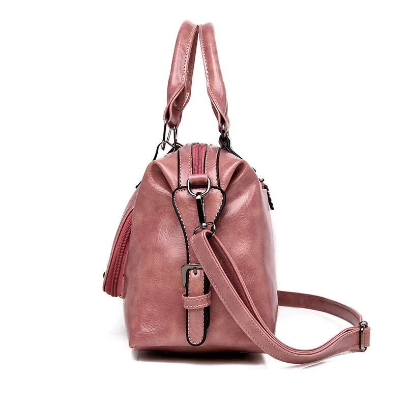 Новая женская модная кожаная сумка 2021 Бостон для путешествий через плечо