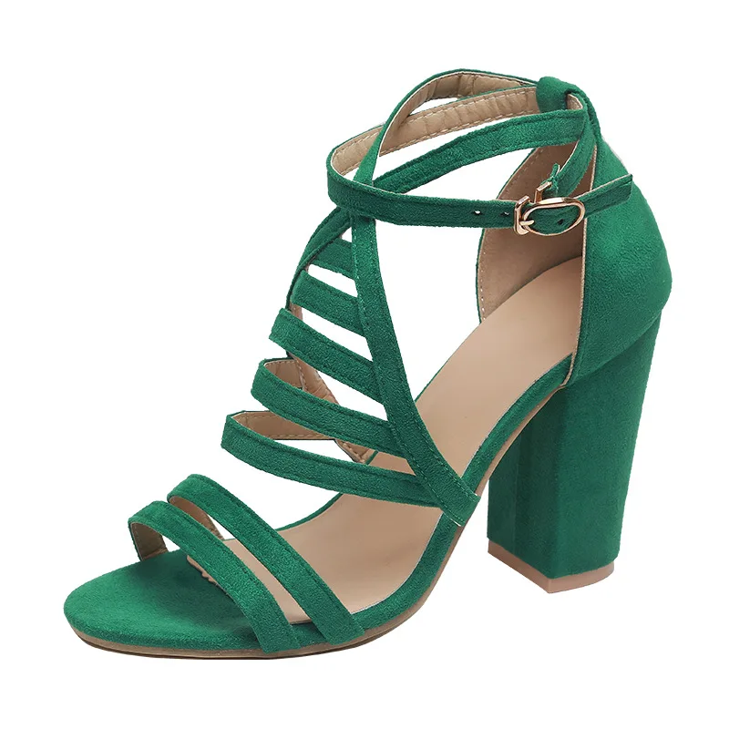 Обувь гладиаторы г. Зеленые туфли на танкетке замшевые платформе с пряжкой в