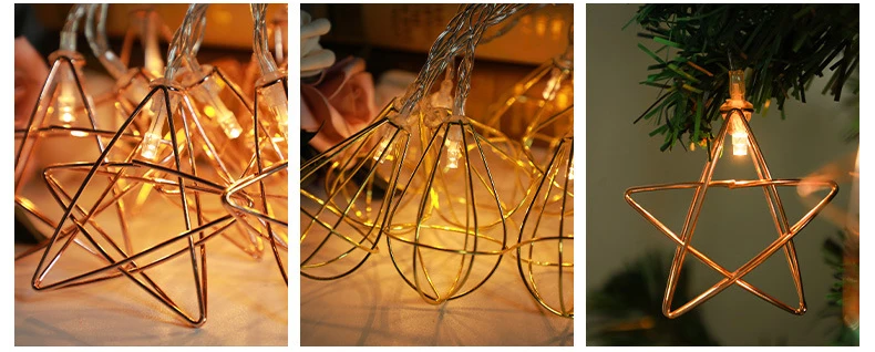 Ретро Фея металлический вырез звезды геометрической формы капля батарея