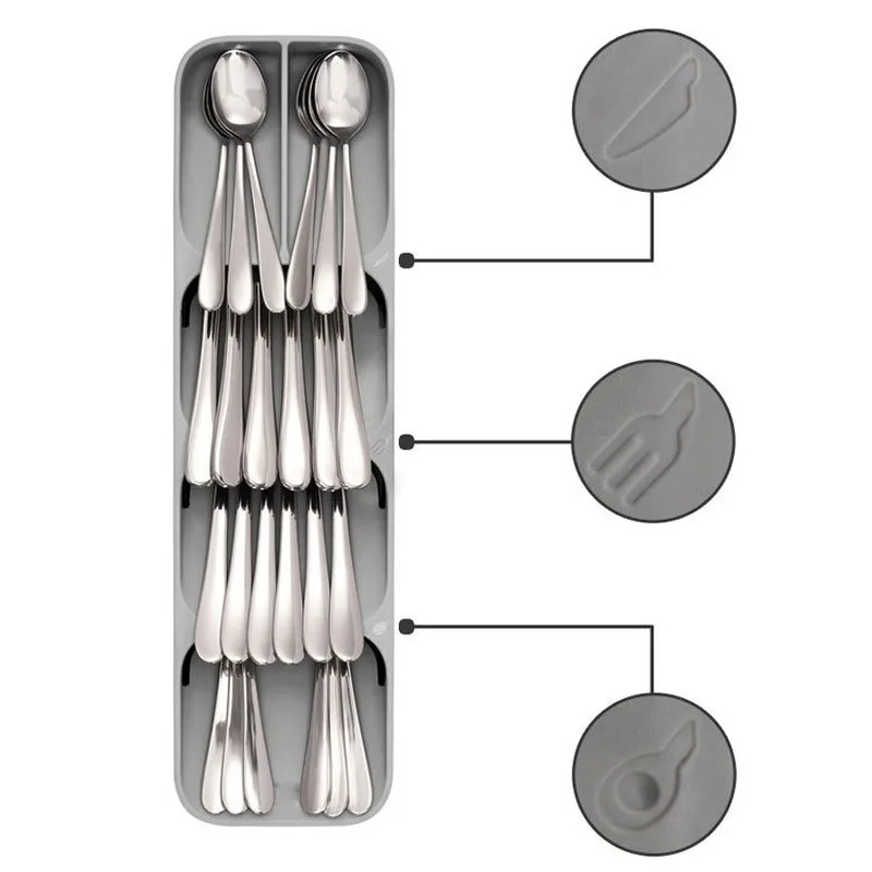 Ящик для хранения ножей и вилок кухонный ящик разделитель органайзер столовых