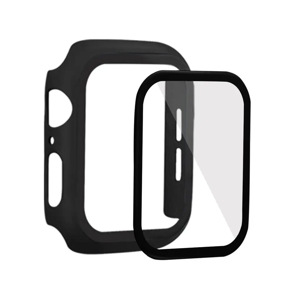

For Apple Watch Series 6 5 4 SE 40mm Smart Watch 2 in 1 Shockproof Frame Case Bumper Cover Anti-scratch Screen Protective Glass