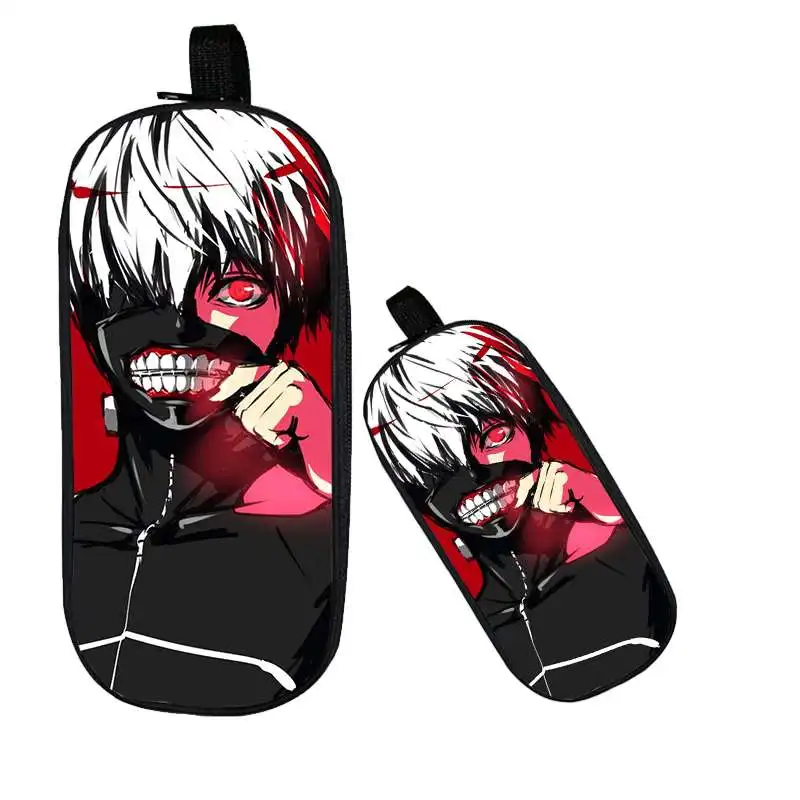 

children Tokyo Ghoul Pencil Box Kaneki Ken Cosmetic Cases Woman Makeup Bags Student School casual Teenager bags Boys Pen Bags