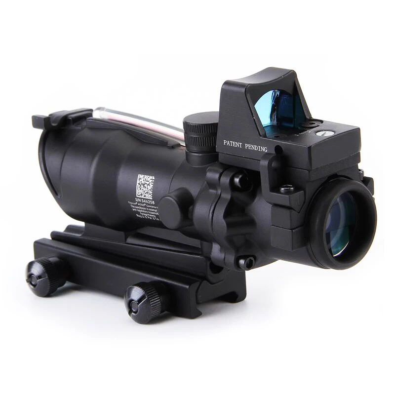 Тактический ACOG 4x32 оптический прицел в красный горошек для охоты 20 мм рельсовое