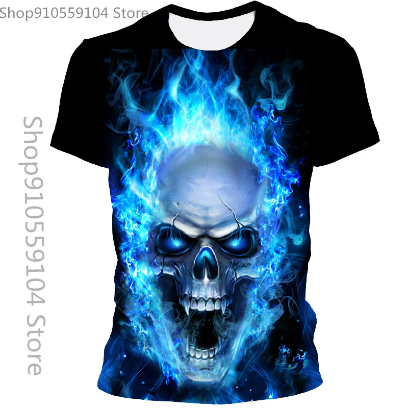 

Мужская дышащая футболка с 3D-принтом черепа, размеры до 2021