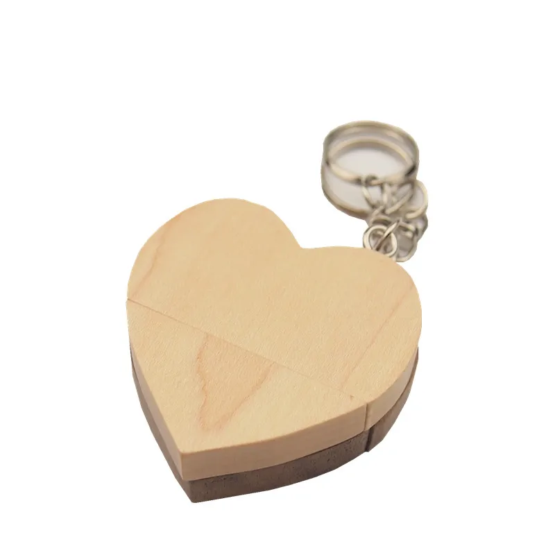 Usb флеш накопитель Maple Wooden Heart USB 2 0 реальная емкость флешка 4 ГБ 16 32 64 с логотипом на