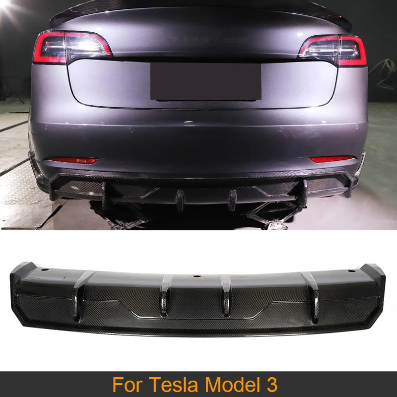 Диффузор для заднего бампера автомобиля разветвители губ Tesla Model 3 2016 2019 диффузор