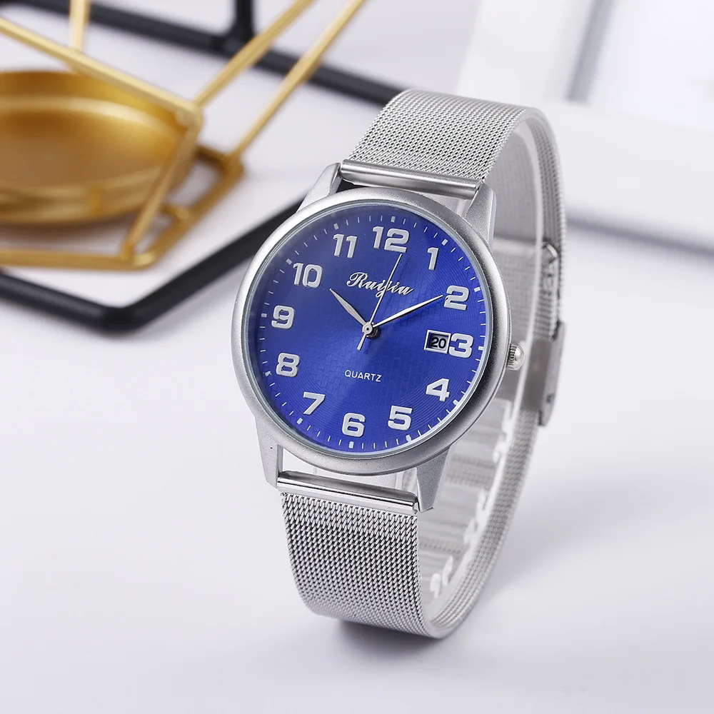 Модные спортивные часы с календарем Мужские кварцевые деловые парные креативные