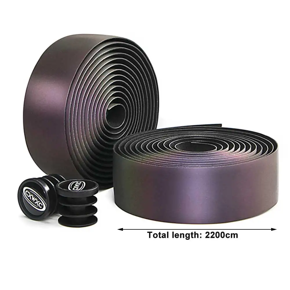 

CXWXC Bicycle Handlebar Tape Waterproof Anti-Sweat EVA Bike Bar Wrap Belt Reflective PU Leather Cyclin Handlebar Strap Accessory