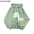 Толстовка Женская бархатная с длинным рукавом, модный свободный Универсальный свитшот в Корейском стиле Харадзюку, с мультяшным принтом животных, Осень-зима