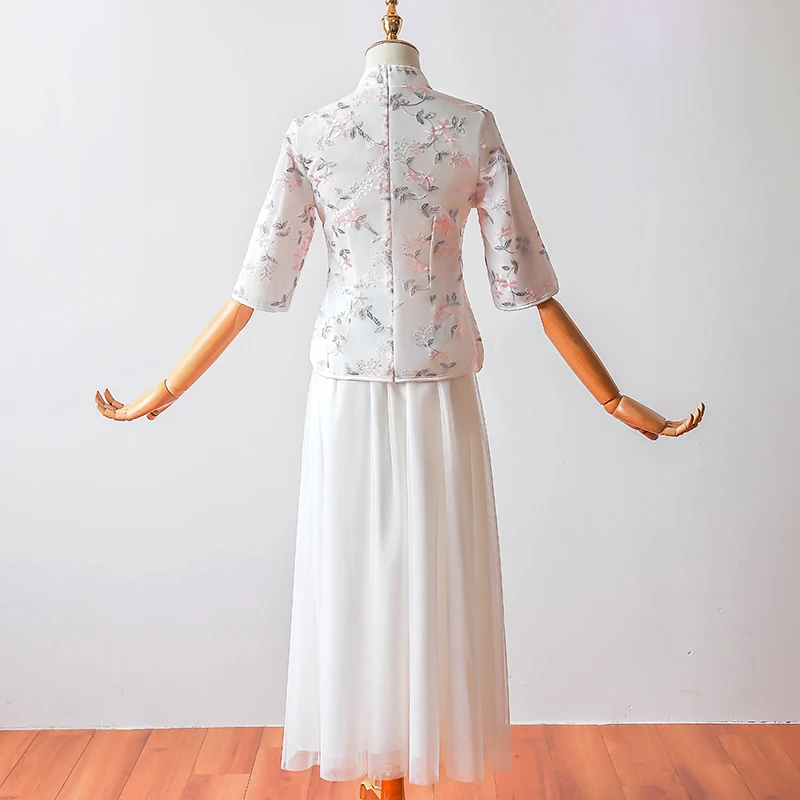 2 шт./компл. китайское платье Ципао подружки невесты размера плюс Свадебная