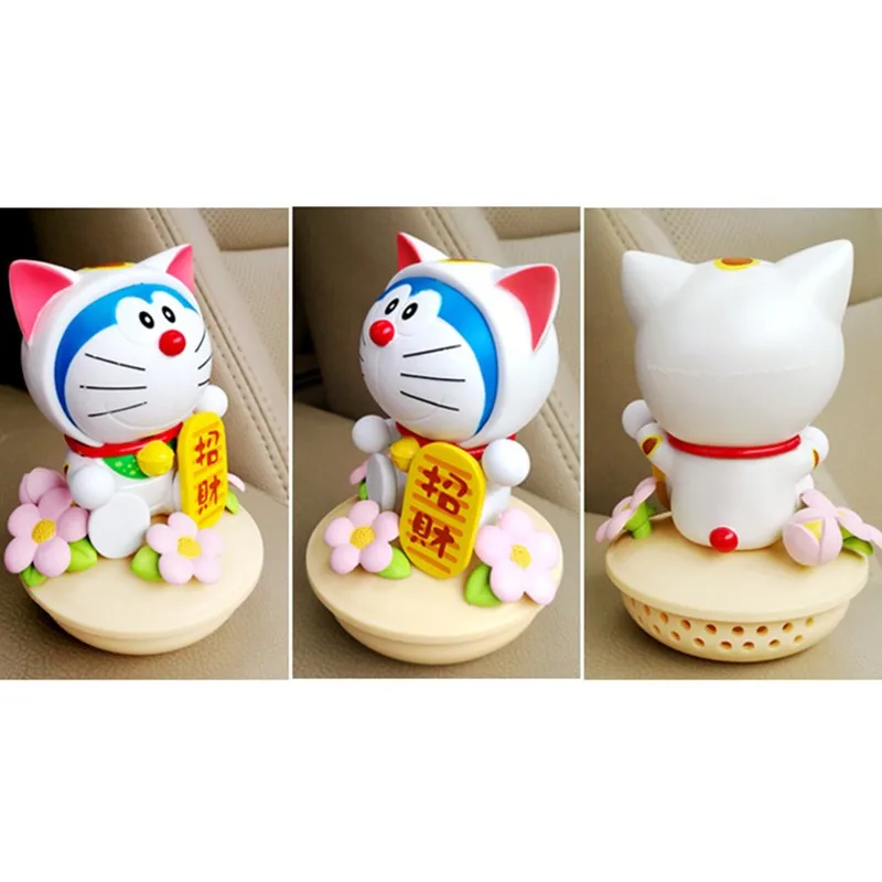 

3" Fortune Cat Doraemon Pokonyan Nobita Nobi Honekawa Suneo Aromatherapy Car Decoration PVC Action Figure Model Toy 8CM X2554