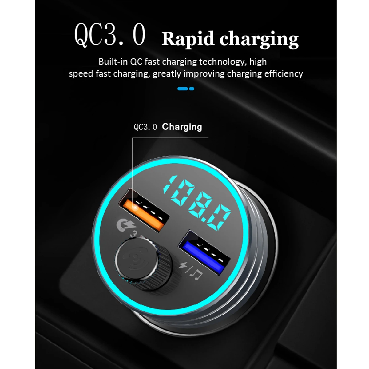 Автомобильный комплект FM-передатчик BT MP3-плеер двойной порт 3 1 а Быстрая зарядка